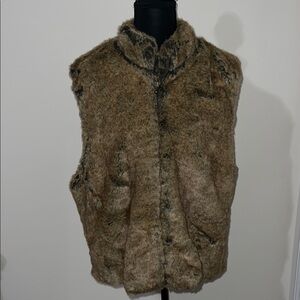 Preston & York Faux Fur Vest in Warm Brown